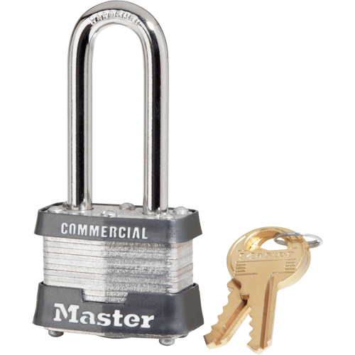 Pin Tumbler Padlock, Keyed Alike, Laminated Steel, 1-9/16" Width Trail Hammer and Bolt
