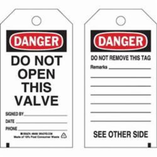 &eacute;tiquettes de s&eacute;curit&eacute; auto-plastifiantes, Polyester, 3" la x 5-3/4" h, Anglais Trail Hammer and Bolt