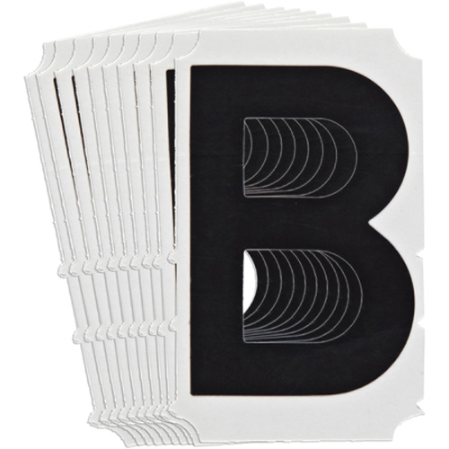 &eacute;tiquettes de lettres et chiffres gothiques individuels Quick-Align, B, 4" h, Noir Trail Hammer and Bolt