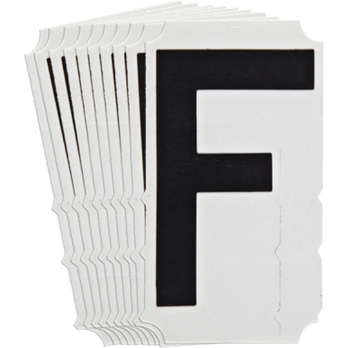 &eacute;tiquettes de lettres et chiffres gothiques individuels Quick-Align, F, 4" h, Noir Trail Hammer and Bolt
