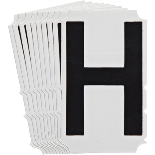 Quick-Align&reg;Individual Gothic Number and Letter Labels, H, 4" H, Black Trail Hammer and Bolt