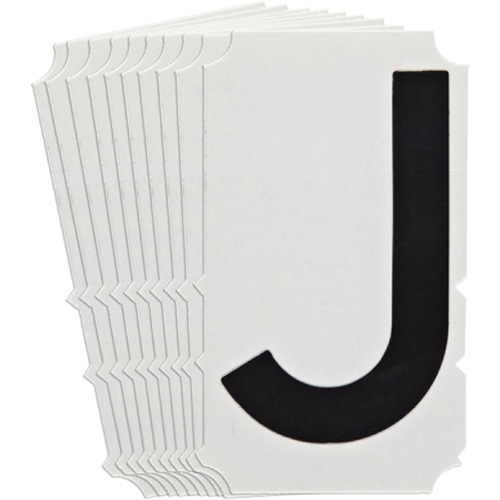 Quick-Align&reg;Individual Gothic Number and Letter Labels, J, 4" H, Black Trail Hammer and Bolt