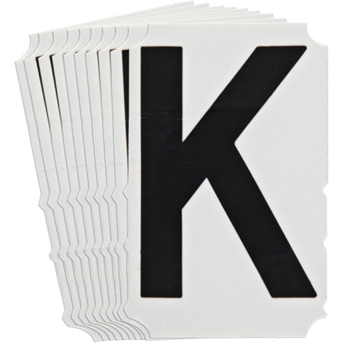 &eacute;tiquettes de lettres et chiffres gothiques individuels Quick-Align, K, 4" h, Noir Trail Hammer and Bolt