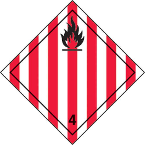 &eacute;tiquettes d'exp&eacute;dition TMD, Classe 4,1, Solides inflammables, Vinyle Trail Hammer and Bolt