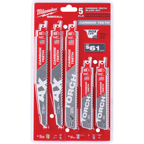 Sawzall&reg; Carbide Teeth Blade Set Trail Hammer and Bolt