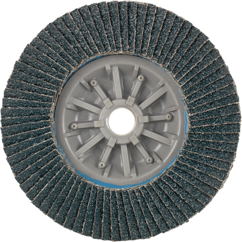 Long Life C-Trim Flap Disc, 4-1/2" x 5/8"-11, Type 27, 40 Grit, Zirconia Alumina Trail Hammer and Bolt