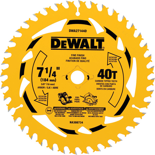 Lame de scie circulaire, 7-1/4", 40 dents, Pour Bois Trail Hammer and Bolt