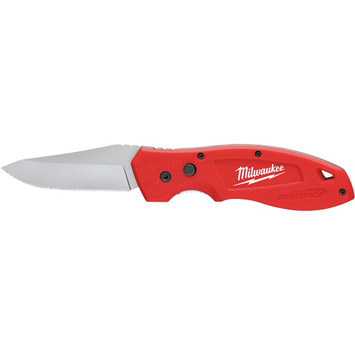 FASTBACK Smooth Folding Pocket Knife, 7-3/4" Blade, Stainless Steel Blade, Metal Handle Trail Hammer and Bolt