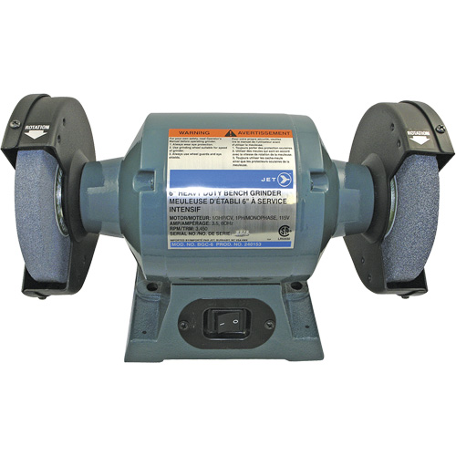 BGC-6 Heavy-Duty Bench Grinder, 6" Wheel Diameter, 1/3 HP Trail Hammer and Bolt