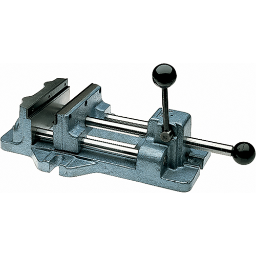 Cam Action Drill Press Vises, 4" Jaw Width, Clamp Mount Base Trail Hammer and Bolt