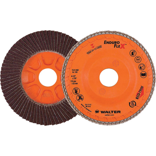 Disque &agrave; lamelles Enduro-Flex, 4-1/2" x 7/8", Type 27, Grain 120, Alumine de zirconium Trail Hammer and Bolt