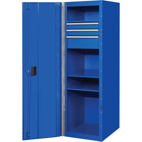 Armoire lat&eacute;rale s&eacute;rie RX, 3 tiroirs, 19" la x 25" p x 61" h, Bleu Trail Hammer and Bolt