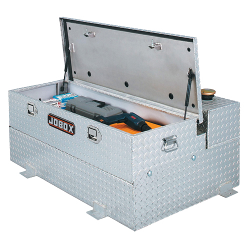 Aluminum Fuel Transfer Tank & Chest, Aluminum, 74 gal. Capacity, Silver Trail Hammer and Bolt