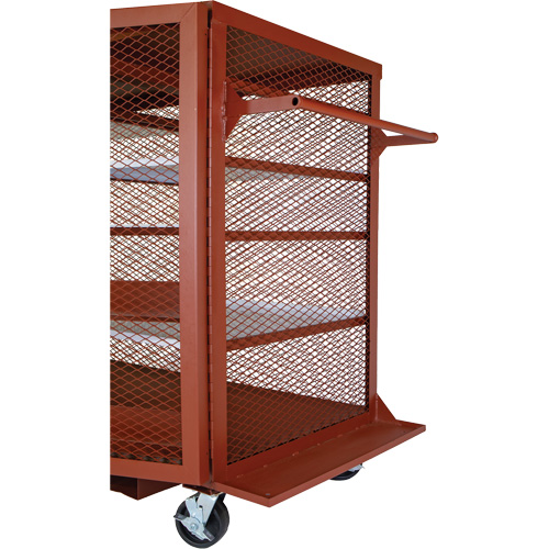 Mobile Mesh Cabinet, Steel, 22 Cubic Feet, Red Trail Hammer and Bolt