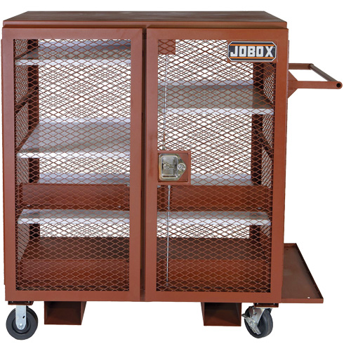 Armoire mobile en treillis, Acier, 37 pi³, Rouge Trail Hammer and Bolt