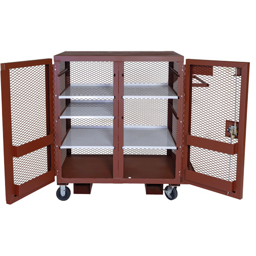 Armoire mobile en treillis, Acier, 37 pi³, Rouge Trail Hammer and Bolt
