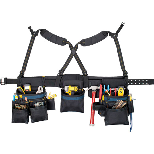 Ceinture &agrave; outils pour menuisier, Polyester, Noir Trail Hammer and Bolt