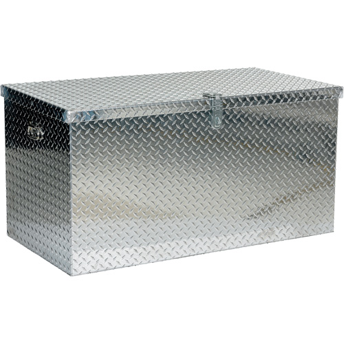 Aluminum Treadplate Portable Tool Box, 25-1/16" D x 49-1/4" W x 24" H, Silver Trail Hammer and Bolt