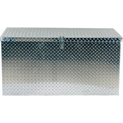 Aluminum Treadplate Portable Tool Box, 25-1/16" D x 49-1/4" W x 24" H, Silver Trail Hammer and Bolt