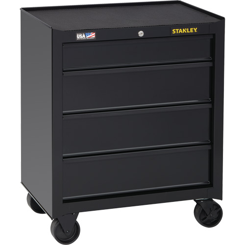 100 Series Rolling Tool Chest, 4 Drawers, 26-1/2" W x 18" D x 32" H, Black Trail Hammer and Bolt