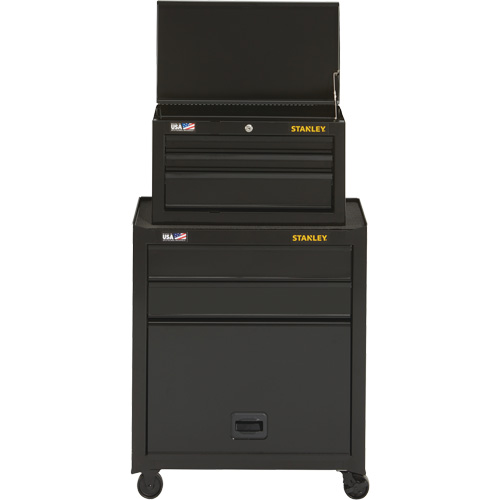 100 Series Tool Chest & Cabinet, 5 Drawers, 26-1/2" W x 14" D x 43-1/2" H, Black Trail Hammer and Bolt