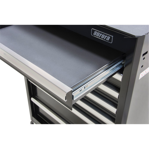 Industrial Tool Cart, 7 Drawers, 27" W x 18-3/4" D x 39" H, Black Trail Hammer and Bolt