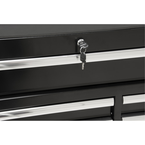 Industrial Tool Cart, 11 Drawers, 41" W x 18-3/4" D x 39-1/3" H, Black Trail Hammer and Bolt