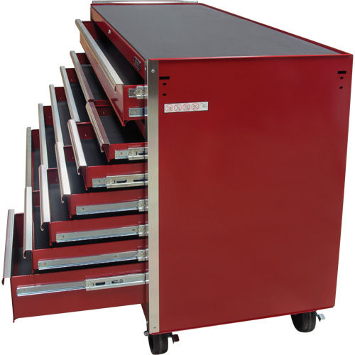 Industrial Tool Cart, 12 Drawers, 56" W x 24-1/2" D x 38-1/8" H, Red Trail Hammer and Bolt
