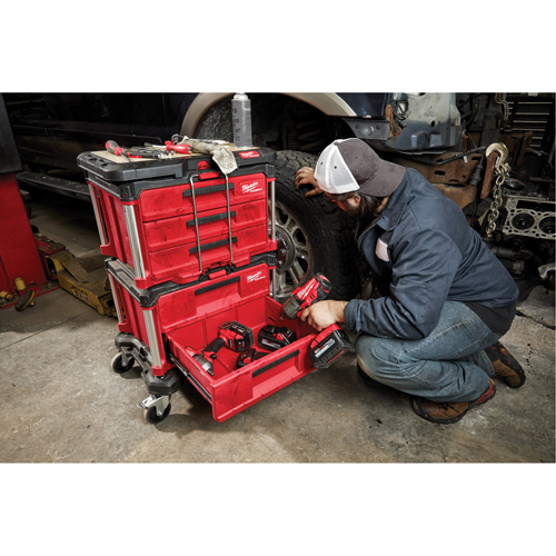 Boîte &agrave; outils avec 2 tiroirs Packout, 16-1/3" x 14-1/3" x 22-1/5", Rouge Trail Hammer and Bolt