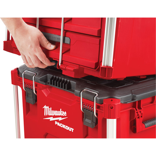 Boîte &agrave; outils avec 3 tiroirs Packout, 16-1/3" x 14-1/3" x 22-1/5", Noir/Rouge Trail Hammer and Bolt