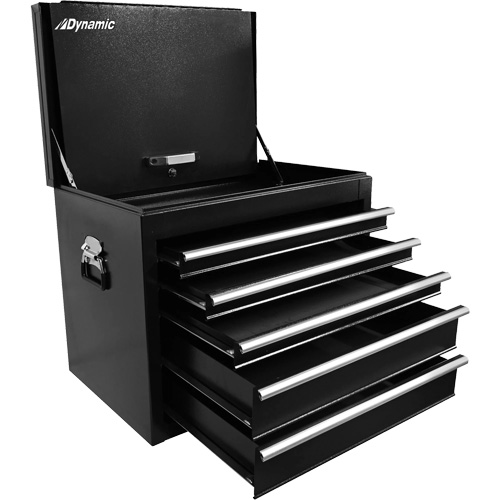 Truck Tool Box, 27" W, 5 Drawers, Black Trail Hammer and Bolt