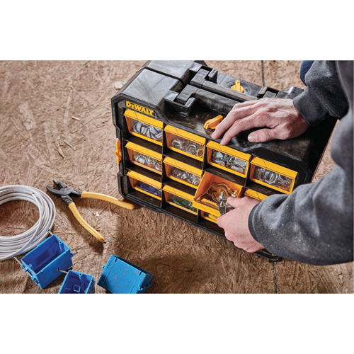 Organisateur Flip-Bin, 3-7/8" la x 17-3/4" p x 13-7/8" h, Noir/Jaune Trail Hammer and Bolt