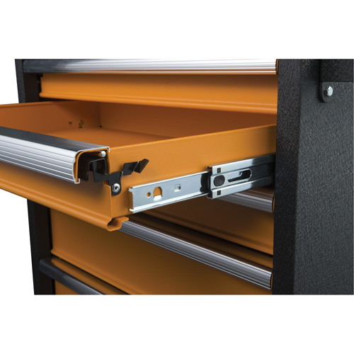 GSX Series Tool Chest, 26" W, 4 Drawers, Black/Orange Trail Hammer and Bolt