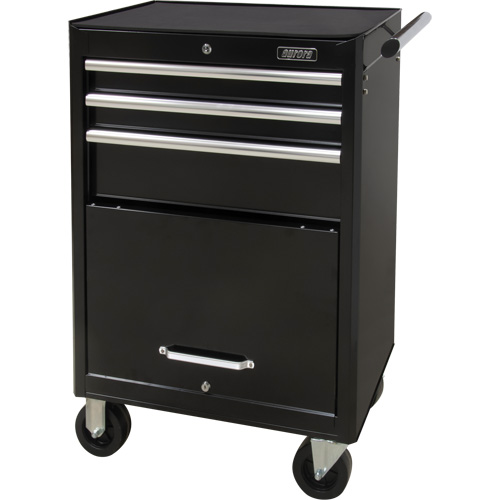 Industrial Tool Cart, 3 Drawers, 29-4/5" W x 21-1/5" D x 38-4/5" H, Black Trail Hammer and Bolt