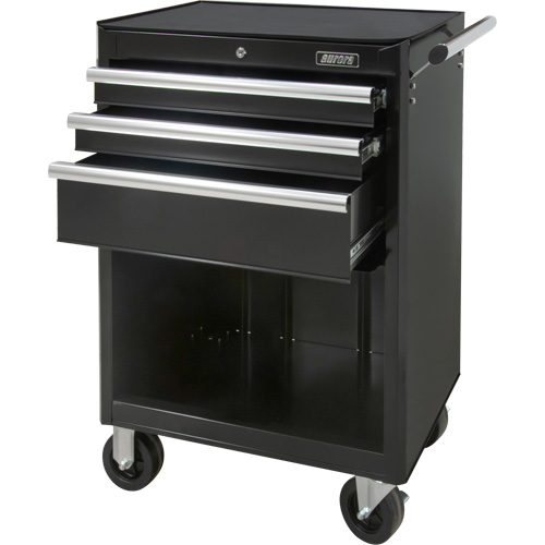 Industrial Tool Cart, 3 Drawers, 29-4/5" W x 21-1/5" D x 38-4/5" H, Black Trail Hammer and Bolt