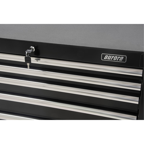 Industrial Tool Cart, 6 Drawers, 39" W x 20-4/5" D x 38-1/2" H, Black Trail Hammer and Bolt
