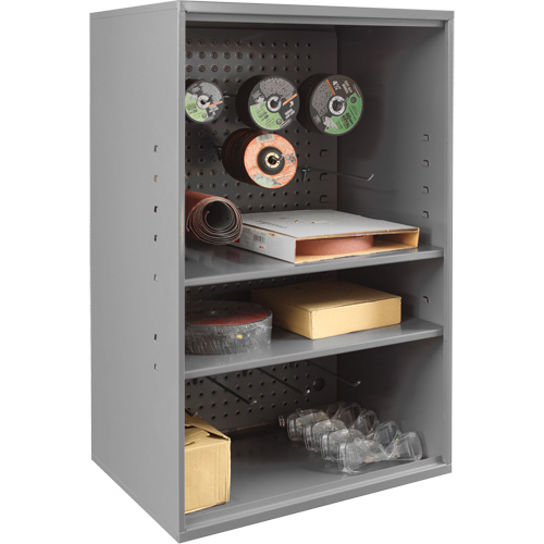 Armoire d'entreposage de produits abrasifs avec panneau perfor&eacute;, Acier, 19-7/8" x 14-1/4" x 32-3/4", Gris Trail Hammer and Bolt