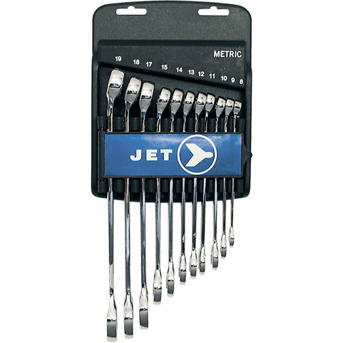 Jeux de cl&eacute;s mixtes combin&eacute;es longues enti&egrave;rement polies, Combinaison, 11 morceaux, M&eacute;trique Trail Hammer and Bolt