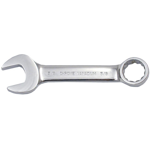 Cl&eacute; mixte courte enti&egrave;rement polie, 12 pans, 3/8", Fini Chrome Trail Hammer and Bolt