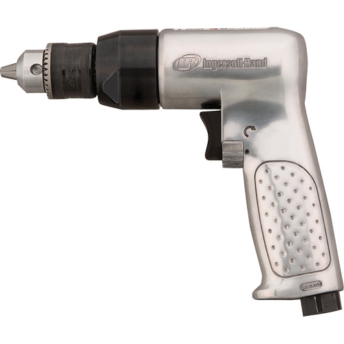 Right Angle Air Drill, 4 CFM, 1/4" NPTF, 94 dBA, 3/8" Chuck, Keyed Trail Hammer and Bolt