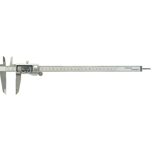 Electronic Digital Calipers, 0.001" (0.03 mm) Resolution, 0" - 12" (0 mm - 300 mm) Range Trail Hammer and Bolt
