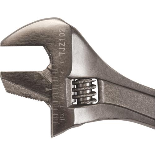 Adjustable Wrench, 10" L, 1-3/8" Max Width, Black Trail Hammer and Bolt