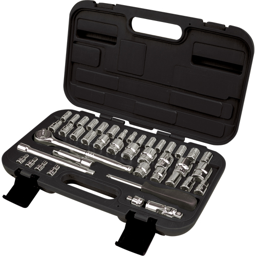 1/4" & 3/8" Drive SAE/Metric Socket Set, 41 Pcs Trail Hammer and Bolt