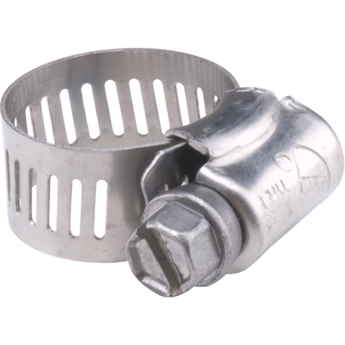 Stainless Steel Gear Clamp, Min Dia. 2-1/2", Max Dia. 4-1/2" Trail Hammer and Bolt