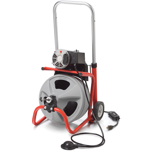 K-400 Autofeed Drum Machine with C-32 IW Cable, Electric, 1/2" x 75' and 3/8" x 100' Trail Hammer and Bolt