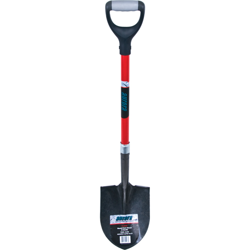 Pelle ronde robuste, Lame Acier au carbone, Fibre de verre, Manche Prise en D Trail Hammer and Bolt