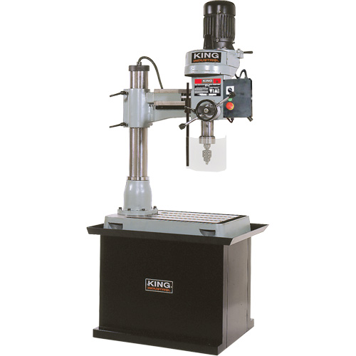 Perceuse radiale avec support, 1/2" Mandrin, 5 Vitesse(s), 19-5/8" la x 21-5/8" lo, #3 Morse Trail Hammer and Bolt