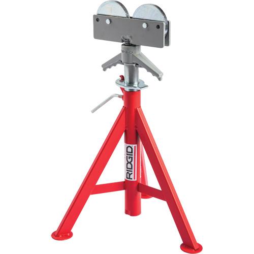 Roller Head Low Pipe Stand #RJ-98, 59-104 cm Height Adjustment, 12" Max. Pipe Capacity, 1000 lbs. Max. Weight Capacity Trail Hammer and Bolt