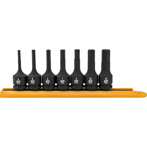 Hex Bit Impact Metric Socket Set, 7 Pieces Trail Hammer and Bolt