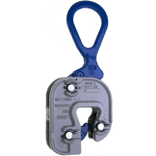 GX Structural Short Leg Plate Clamp, 6000 lbs. (3 tons), 1/16" - 1" Jaw Opening Trail Hammer and Bolt